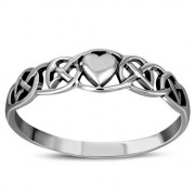 Celtic knot Heart Plain Silver Ring, rp670